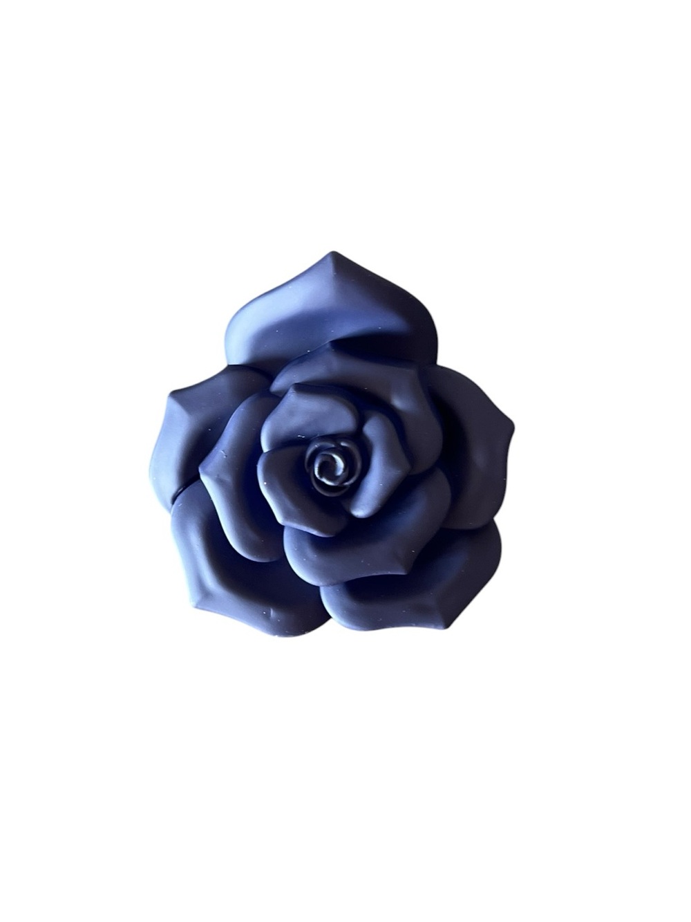 Navy Blue Matte Flower Floral Neutral Boho Classic 2.5" Lobster Claw Hair Clip